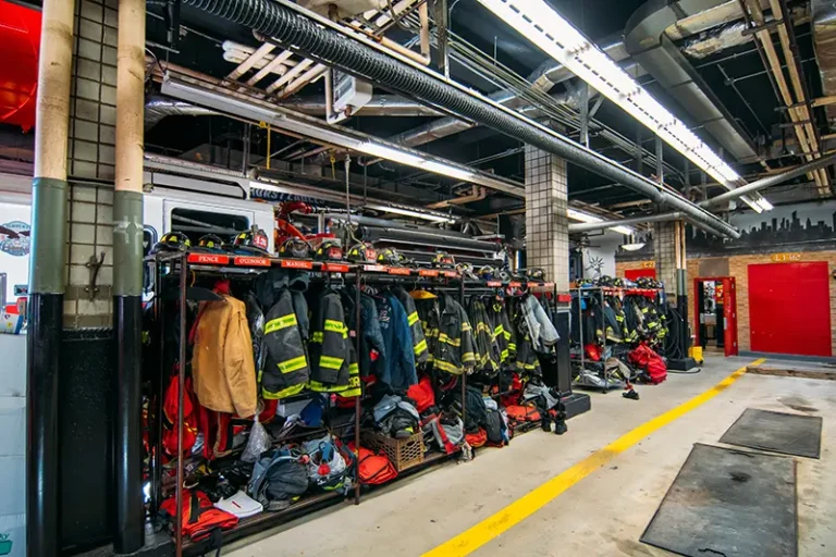Fire Fighter Gear Inside Fire Station